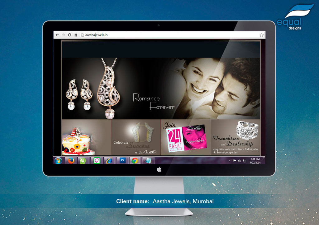 Website Design for Aastha Jewelers