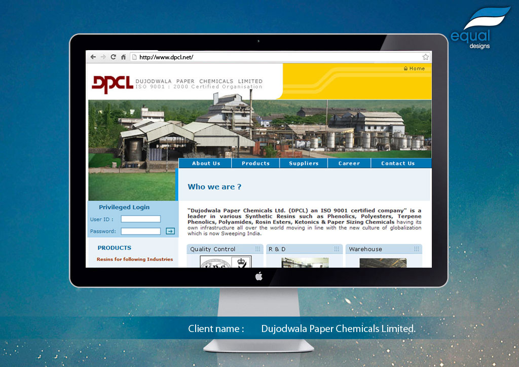 Website Design for Dujodwala Paper Chemicals Limited.