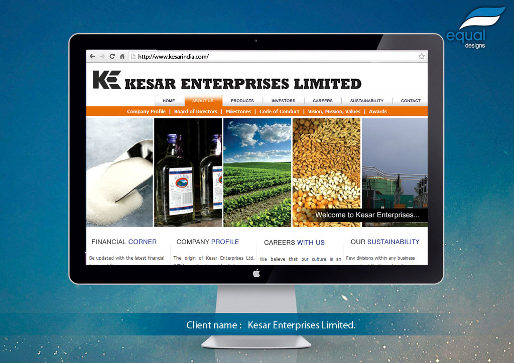 Website Design for Kesar Enterprises Limited,